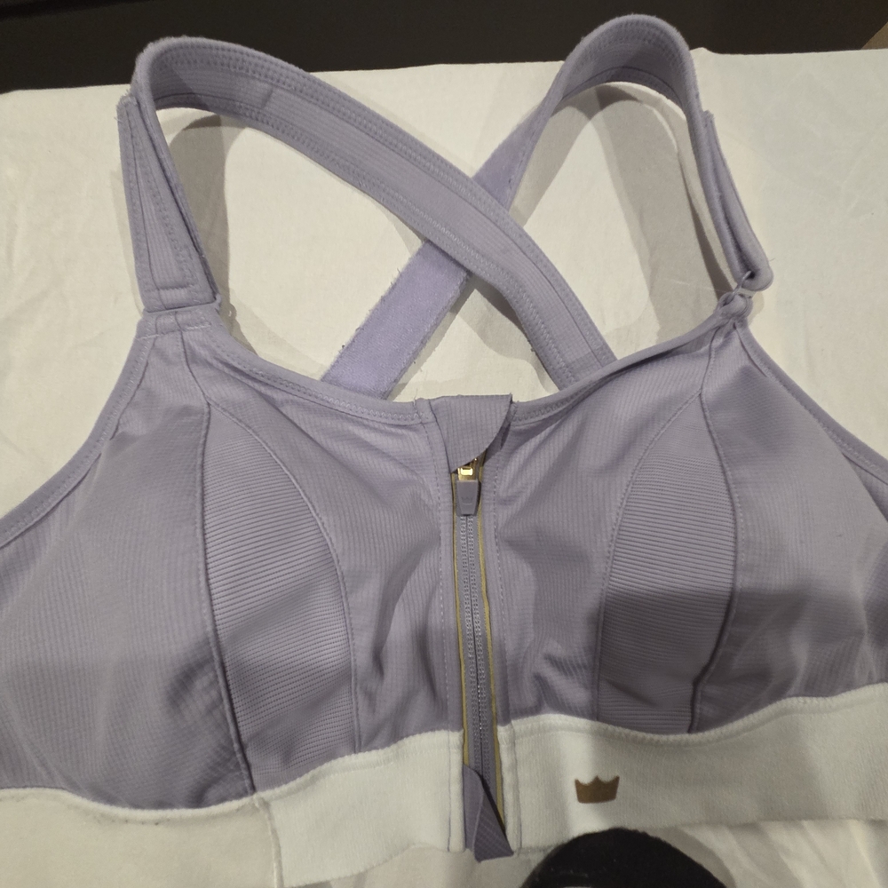 SHEFIT Cross-Back Sports Bras - Black and Light Purple - Picture 7 of 16
